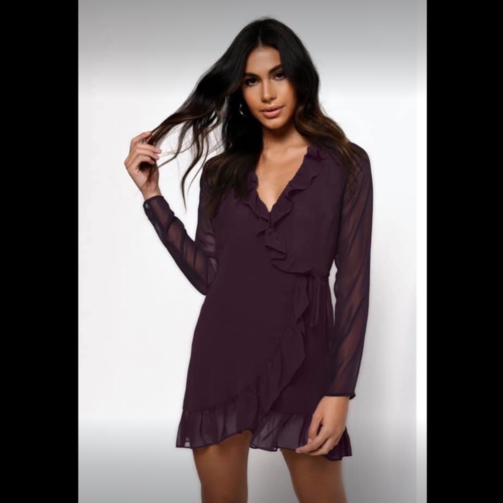 ROMANTIC VIBES WRAP SKATER DRESS